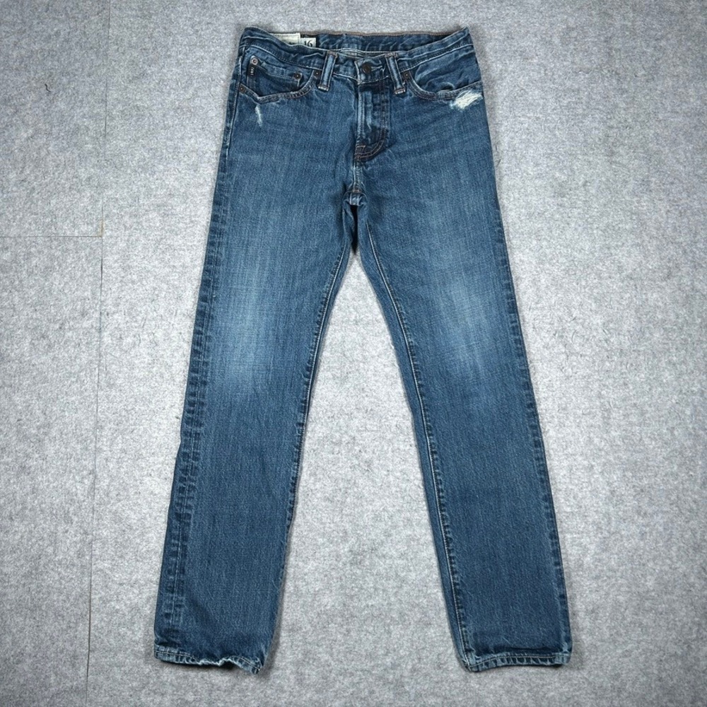 Abercrombie Denim Jeans Boys 16 Blue Rollins Low Rise Skinny Distressed Casual